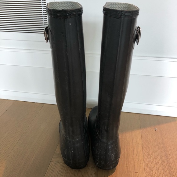 Tall Matte Black Hunter boots + sock inserts - Picture 6 of 8